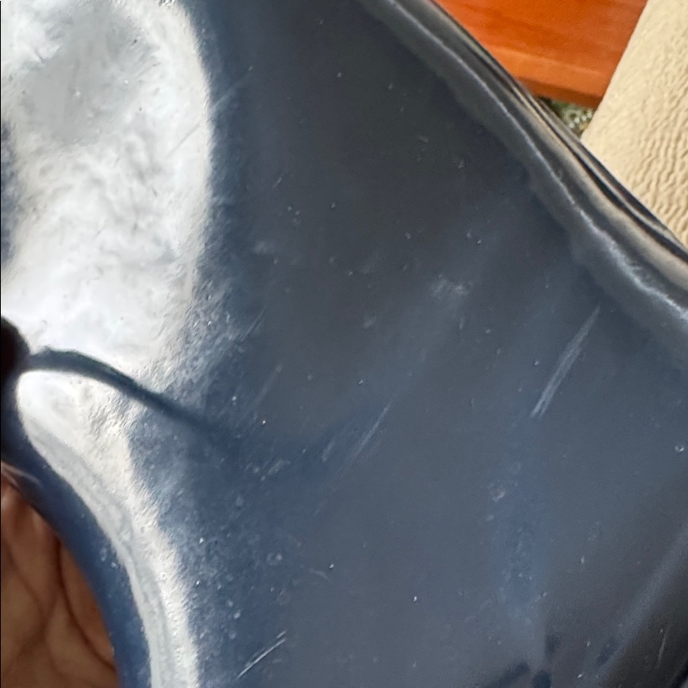 Chooka Shiny Blue Rain Boots with Tan Buckle Accents - Picture 11 of 15